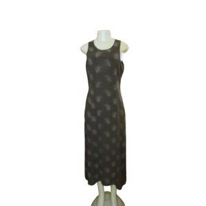 Vintage Y2K Ballinger Gold Brown Sleeveless Silk Midi Dress Size M